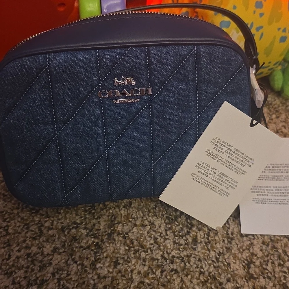 NWT Coach Mini Jamie Camera Bag in signature denim - Picture 1 of 5